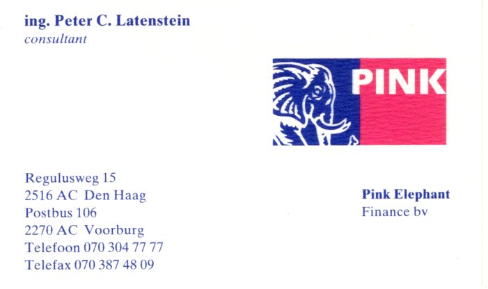 Pink Elephant – Consultant – visitekaartje