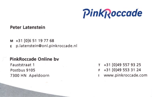 PinkRoccade – Service Manager / Hoofd ICT – visitekaartje