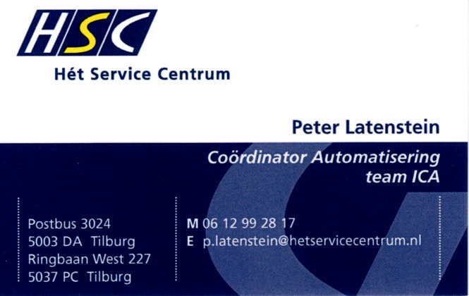 Hét Service Centrum – Coördinator Automatisering – visitekaartje